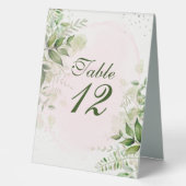 Plaque De Table Mariage rose rose pâle rouge de verdure (Recto)