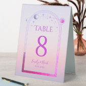 Plaque De Table Mariage Rose Soleil Lune Étoiles Coucher Céleste (En SItu (Tableau))