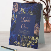 Plaque De Table Mariage Royal Blue Gold Butterfly (En SItu (Tableau))