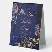 Plaque De Table Mariage Royal Blue Gold Butterfly (Verso)