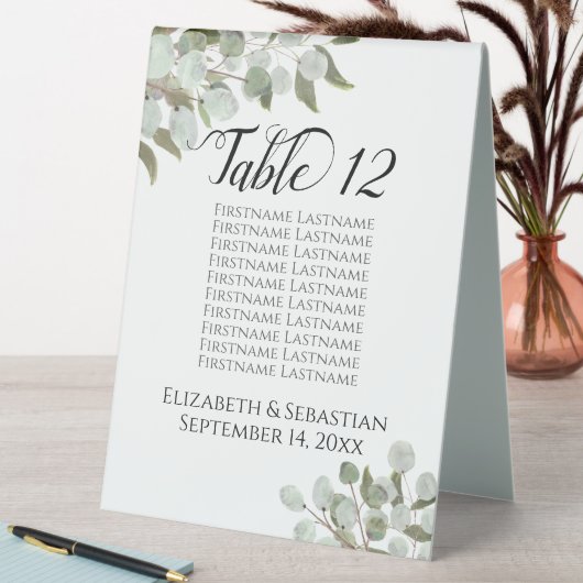 Plaque De Table Mariage Rustique Eucalyptus Tableau et numéro (En SItu (Tableau))