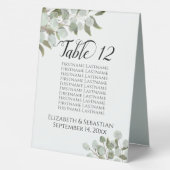 Plaque De Table Mariage Rustique Eucalyptus Tableau et numéro (Verso)