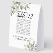 Plaque De Table Mariage Rustique Eucalyptus Tableau et numéro (Recto)