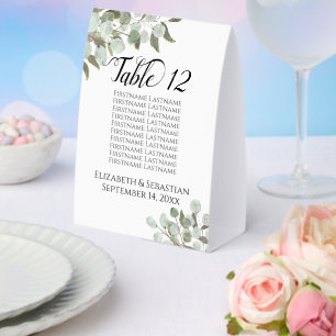 Plaque De Table Mariage Rustique Eucalyptus Tableau et numéro