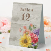 Plaque De Table Mariage Rustique Faux bois et fleurs (In SItu (Mariage))