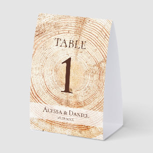 Plaque De Table Mariage rustique Fond à grain de bois personnalisé
