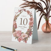 Plaque De Table Mariage rustique rose floral (En SItu (Tableau))