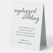 Plaque De Table Mariage sans appareil électronique - Interdiction (Verso)