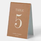 Plaque De Table Mariage Simple Élégant Classique Terracotta Élégan (Verso)