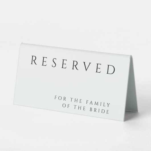 Plaque De Table Mariage simple et moderne Réservé (Recto)