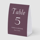 Plaque De Table Mariage Simple Style Aubergine (Recto)