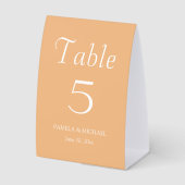 Plaque De Table Mariage Simple Style Peche (Recto)