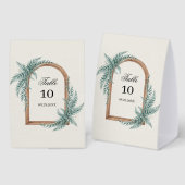 Plaque De Table Mariage sous une arche en bois avec feuillage de f (Recto/verso)