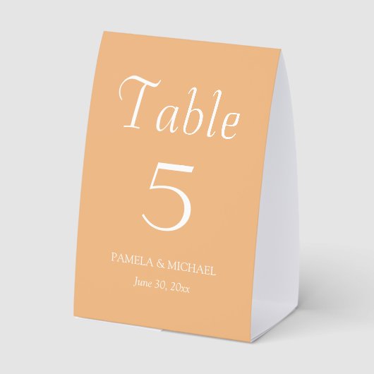 Plaque De Table Mariage Style Simple Pêche (Verso)