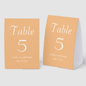 Plaque De Table Mariage Style Simple Pêche (Recto/verso)
