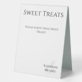 Plaque De Table Mariage Sweets Signal noir et blanc- (Recto)