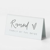 Plaque De Table Mariage Table Réservé Tente Décor G400 (Verso)
