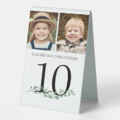 Plaque De Table Mariage Tableau Numéro 2 Photos Végétation (Verso)