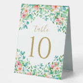Plaque De Table Mariage tropical floral de plage (Recto)