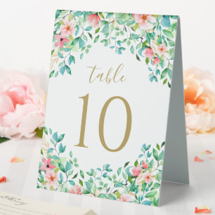 Plaque De Table Mariage tropical floral sur la plage