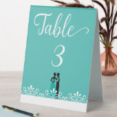 Plaque De Table Mariage Turquoise Blanc Élégant Mariage (En SItu (Tableau))