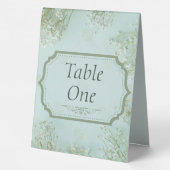 Plaque De Table Mariage Turquoise Fleurs blanches Pastel (Verso)