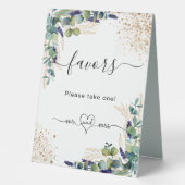 Plaque De Table Mariage vert Eucalyptus pour les invités (Recto)