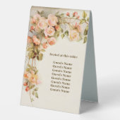 Plaque De Table Mariage vintage Antique Rose Fleur (Verso)