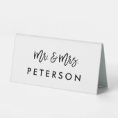 Plaque De Table Mariée moderne et salle de réunion M. et Mme Table (Recto)