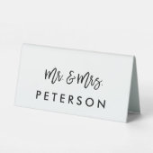 Plaque De Table Mariée moderne et salle de réunion M. et Mme Table (Verso)