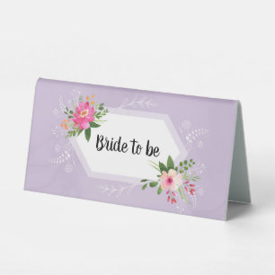 Plaque De Table Mariée pour être aquarelle fleurie douche nuptiale