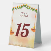Plaque De Table Marigold guirlande avec couple hindou mariage tamo (Verso)