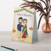 Plaque De Table Marigold guirlande avec couple hindou mariage tamo (En SItu (Tableau))