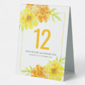 Plaque De Table Marigold jaune fleur mariage numéro de table de l' (Verso)