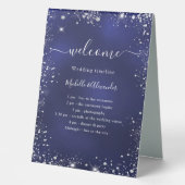 Plaque De Table Marine bleu argent parties scintillant programme d (Recto)