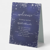 Plaque De Table Marine bleu argent parties scintillant programme d (Verso)