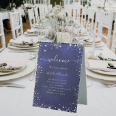 Plaque De Table Marine bleu argent parties scintillant programme d