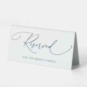 Plaque De Table Marine Bleu Minimaliste Mariage Réservé Table Tent