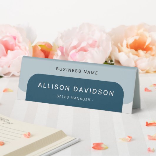 Plaque De Table Marine moderne Blue Business Nom de l'employé (In SItu (Mariage))