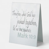 Plaque De Table Mark 10:9 Bible de mariage Verse (Verso)