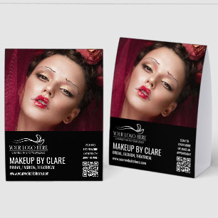 Plaque De Table Marketing de l'artiste maquilleur avec photo et lo