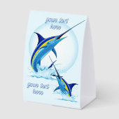 Plaque De Table Marlin Bleu Jaillissant de l'Océan (Recto)