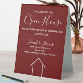 Plaque De Table Maroon Open House Custom Real Estate Company (En SItu (Tableau))