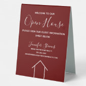 Plaque De Table Maroon Open House Custom Real Estate Company (Verso)