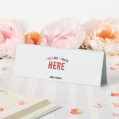 PLAQUE DE TABLE MARQUE BLANCHE MODERNE ET PERSONNALISABLE VÉRIFIÉE (In SItu (Mariage))