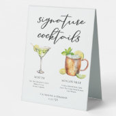 Plaque De Table Martini Moscow Mule Signature Cocktails Menu (Verso)