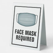 Plaque De Table Masque de visage requis (Verso)