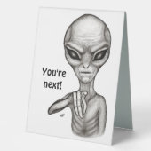 Plaque De Table Mauvais Alien, Tu es le prochain ! (Recto)