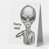 Plaque De Table Mauvais Alien, Tu es le prochain ! (Verso)