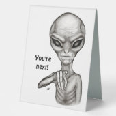 Plaque De Table Mauvais Alien, Tu es le prochain ! (Recto)